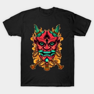 Japanese Oni demon mask T-Shirt